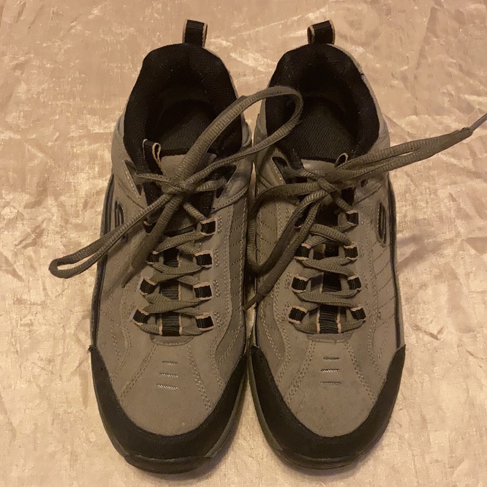 Skechers Shape-ups Gray Lace Up Sneakers - Picture 2 of 8